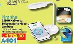 PİRANHA KABLOSUZ TELEFON ŞARJLI MASA LAMBASI PİRANHA KABLOSUZ TELEFON ŞARJLI MASA LAMBASI